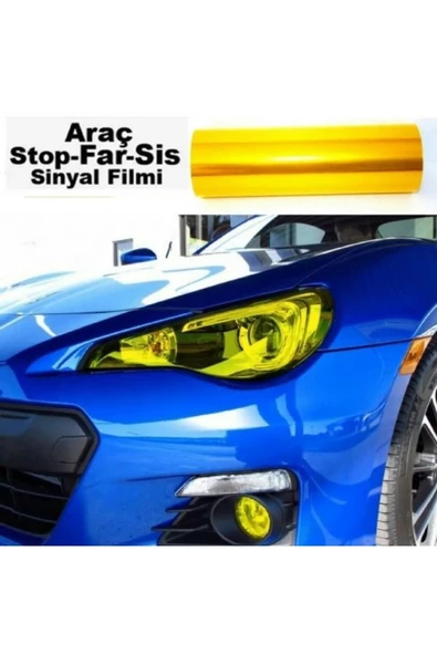 Tiger Marketing Sarı Stop Far Filmi Folyosu Kaplama Şeffaf Dayanıklı Kaliteli 1 Metre ürün görseli 1