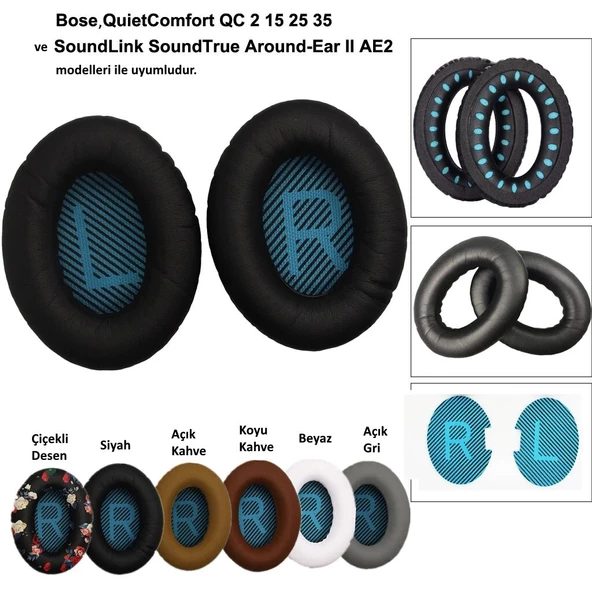 Bose QC2 QC15 QC25 QC35 AE 2 2i 2w Kulaklık Yastığı Padi Kulaklık Pedi Süngeri ürün görseli 1