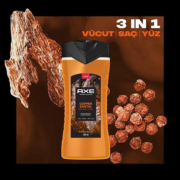 Axe Premium Collection Copper Santal 3 in 1 Duş Jeli 300 ml - Resim 9