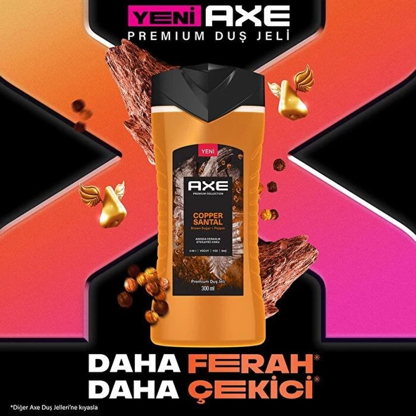 Axe Premium Collection Copper Santal 3 in 1 Duş Jeli 300 ml - Resim 4