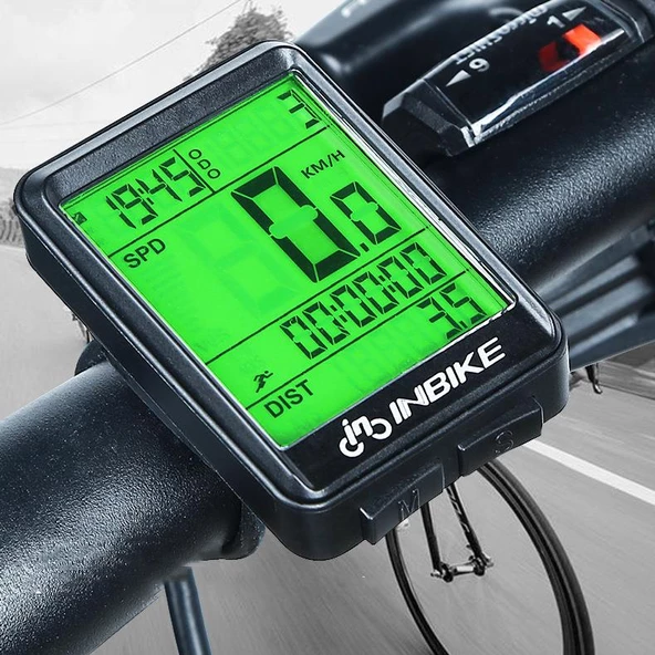 Kablosuz Bisiklet Km Hız Göstergesi Sayacı Su Geçirmez LCD Çift Renk Ekranlı Led Kilometre Saati ürün görseli 1