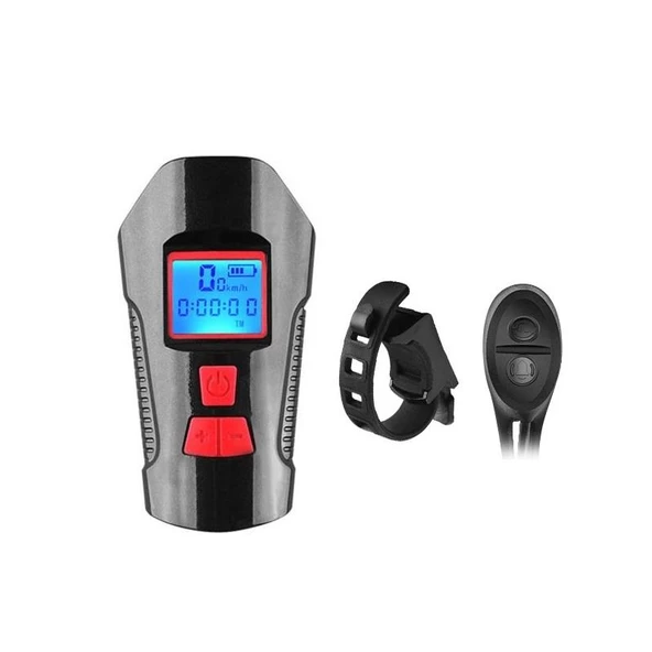 T6 Led 1000 Lümen Kornalı ve Hız Göstergeli Su geçirmez USB ile Şarj Edilebilir Bisiklet Farı ürün görseli 1