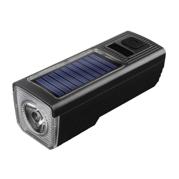 1000 Lümen 5 Modlu Su Geçirmez Solar Güneş Enerjili USB Şarjlı Bisiklet Farı ürün görseli 1