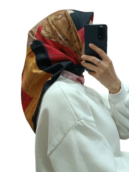 LEVİDOR İ-3369 TWİLL İPEK EŞARP - Resim 2