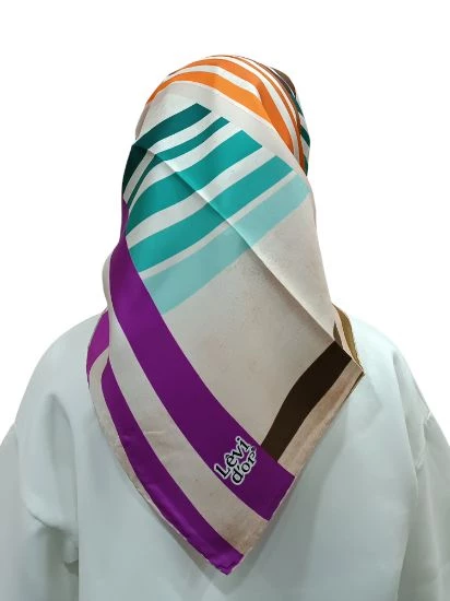 LEVİDOR İ-0528 TWİLL İPEK EŞARP - Resim 3