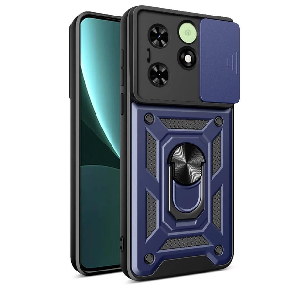 Tecno Spark 20C Kılıf Magnetik Standlı Kamera Korumalı Sürgülü Vega Kapak ürün görseli 1