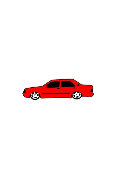 Basık Tofaş Şahin Sticker Kelebek Cam Oto Sticker Kırmızı ürün görseli 1