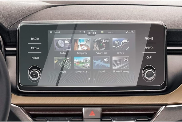 Skoda Scala iki Tuşlu Multimedya Uyumlu 9H Nano Ekran Koruyucu 2024 ürün görseli 1