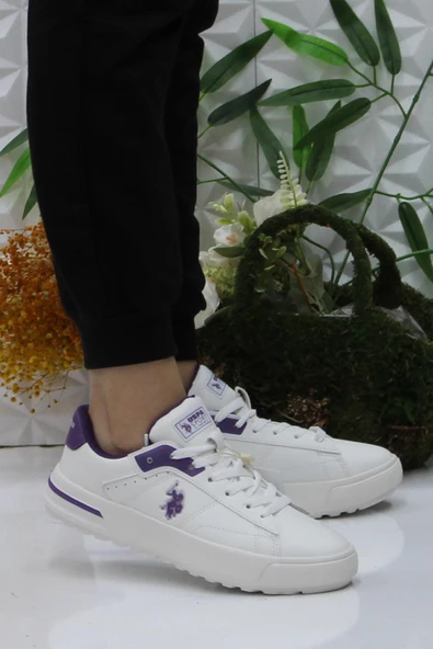 U.S. Polo Assn. Mango Wmn Kırık Beyaz Mor Orijinal Ürün Sneaker Kadın Ayakkabı ürün görseli 1