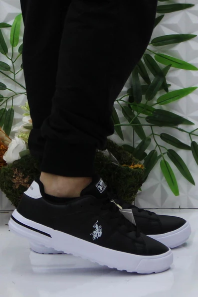 U.S. Polo Assn. Mango Siyah Beyaz Rahat Orijinal Ürün Hafif Sneaker Erkek Ayakkabı ürün görseli 1