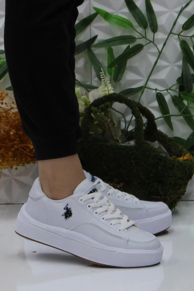 U.S. Polo Assn. Gınger Beyaz Orijinal Ürün Rahat Sneaker Kadın Ayakkabı ürün görseli 1