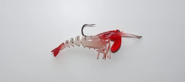 SASA SİLİKON KARİDES 7 CM 12 GR FOSFORLU GÖVDE RED TIGER ürün görseli 1