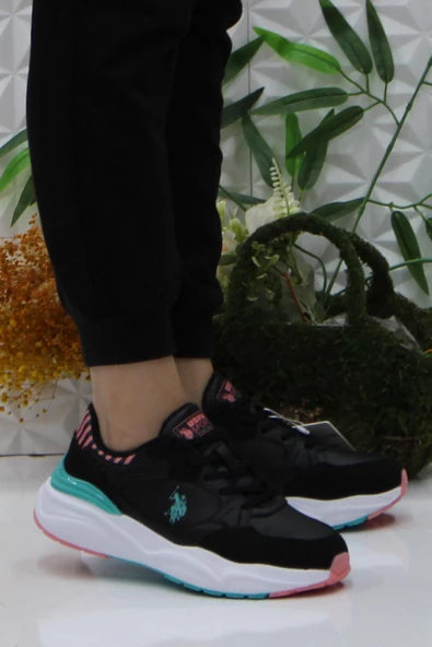 U.S. Polo Assn. Blossom Siyah Pembe Orijinal Ürün Sneaker Kadın Ayakkabı ürün görseli 1