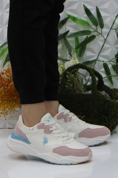 U.S. Polo Assn. Blossom Beyaz Pudra Orijinal Ürün Sneaker Kadın Ayakkabı ürün görseli 1
