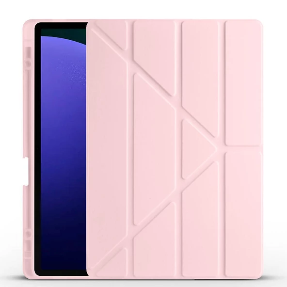 Samsung Galaxy Tab S9 Plus Kılıf Tri Folding Kalem Bölmeli Standlı Kılıf ürün görseli 1