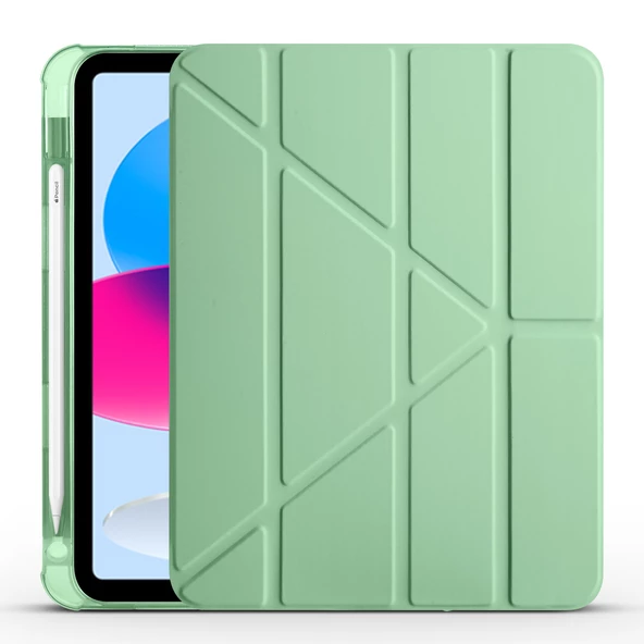 iPad 10.9 2022 (10.Nesil) Kılıf Tri Folding Kalem Bölmeli Standlı Kılıf ürün görseli 1