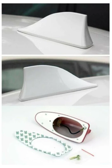 GÜRHAN SHOP Audi Q7 Uyumlu Oto Balık Sırtı Anten Elektrikli Köpekbalığı Balina Tavan Anteni Beyaz ürün görseli 1