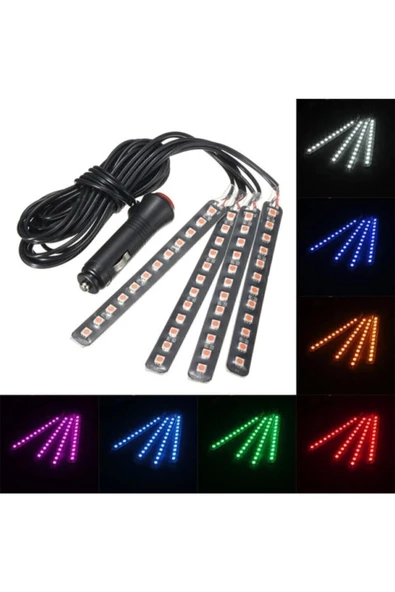 Universal Araç Içi Kumandalı Ayak Altı Aydınlatma Rgb Led Ambiyans Işığı ürün görseli 1