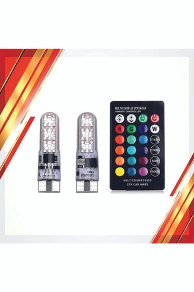 cabbaroglu Kumandalı Rgb T10 Park Ledi Far Ledi Renkli Park Ampulü ürün görseli 1
