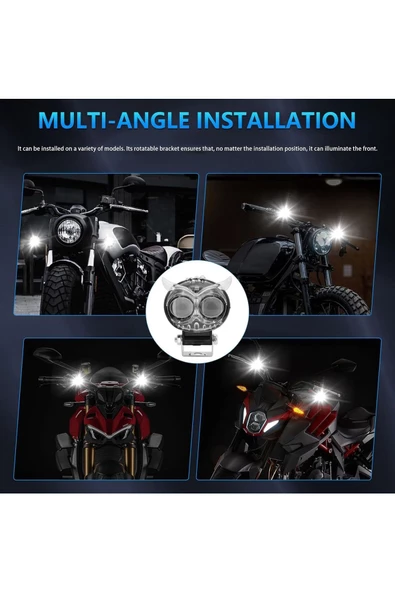 Tiger Marketing Baykuş Sis Farı Üç Modlu Sarı-Kırmızı-Beyaz Araç Motosiklet Off Road Uyumlu Led 2 Adet ürün görseli 1