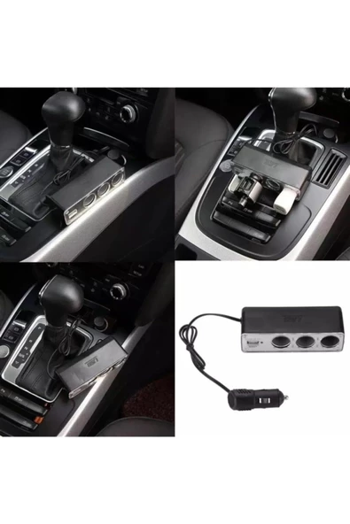Tiger Marketing Marketing 3 Çıkışlı 12/24 Volt Usb Oto Çakmaklık Çoğaltıcı Çoklayıcı ürün görseli 1
