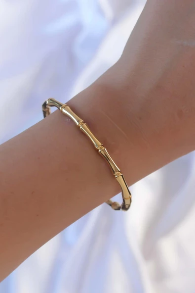 Gold Renk Kemik Model Bileklik - EBJ240928W28362 - Resim 2