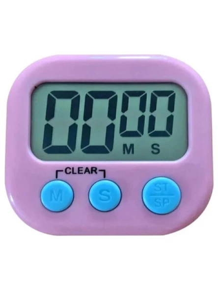 Pembe Dijital Ekranlı Alarmlı Mıknatıslı Mutfak Zamanlayıcı Fırın Timer A95 ürün görseli 1