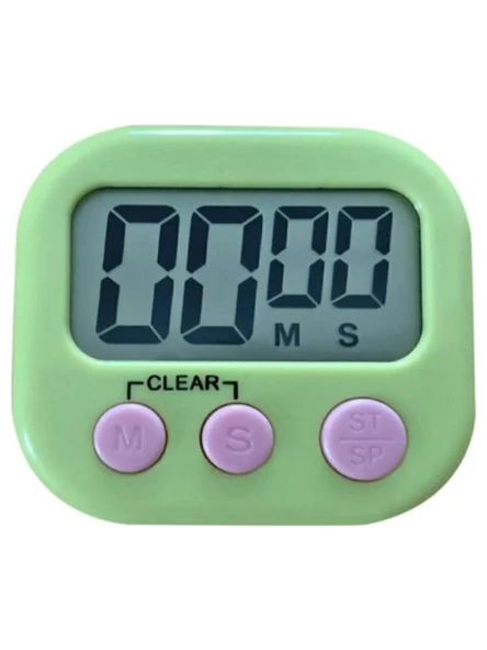 Yeşil Dijital Ekranlı Alarmlı Mıknatıslı Mutfak Zamanlayıcı Fırın Timer A96 ürün görseli 1