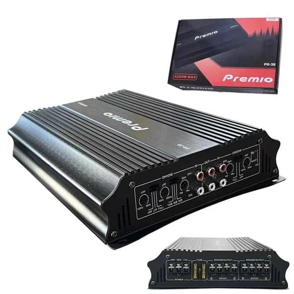 Premio 4200w 4x70RMS 4Kanal Profesyonel Oto Amfi ürün görseli 1
