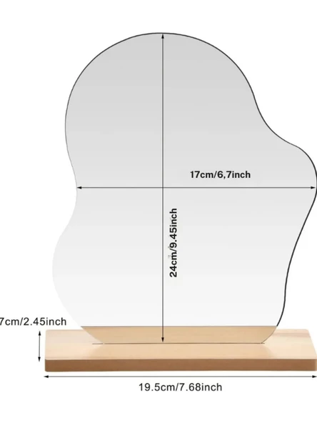 Hubstein 23 cm x 19 cm Düzensiz Estetik Makyaj Aynası Çerçevesiz, Dekoratif Masa Üstü Ayna Yatak Odası E54 ürün görseli 1
