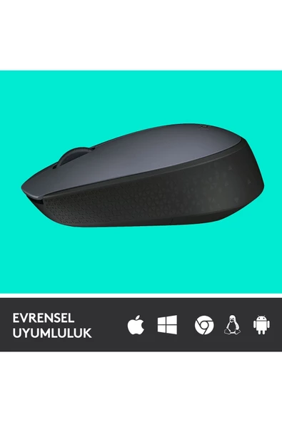 logitech M170 Usb Alıcılı Kablosuz Kompakt Mouse - Gri - Resim 4