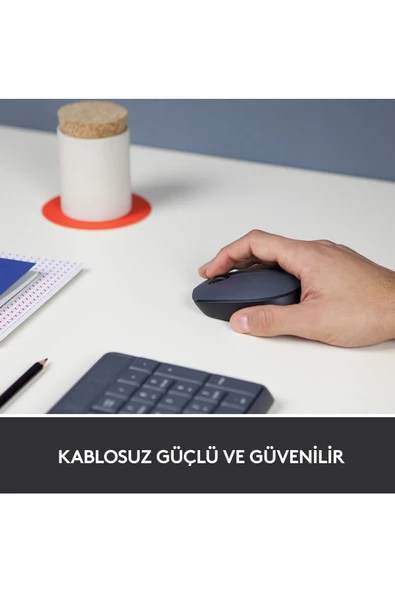 logitech M170 Usb Alıcılı Kablosuz Kompakt Mouse - Gri - Resim 2