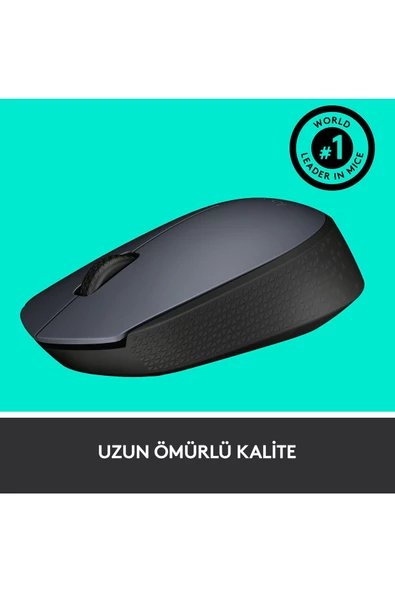 logitech M170 Usb Alıcılı Kablosuz Kompakt Mouse - Gri - Resim 5