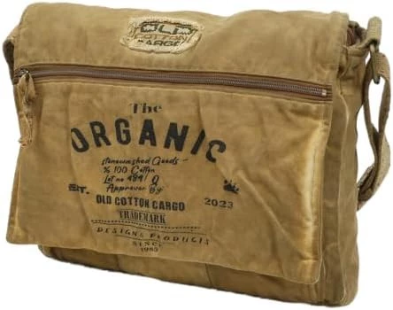 Old Cotton Cargo 8128 Mulater Salaş Kanvas Omuz Postacı Laptop Okul Seyahat Günlük Pamuk Kumaş Çanta ürün görseli 1