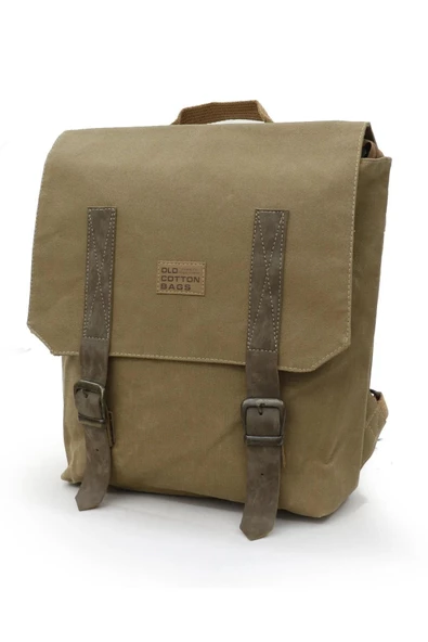Old Cotton 7000 S Patroit Bag Suya Dayanıklı Camel Mumlu Kanvas Sırt Okul Seyahat 15.6 Laptop Çantası ürün görseli 1