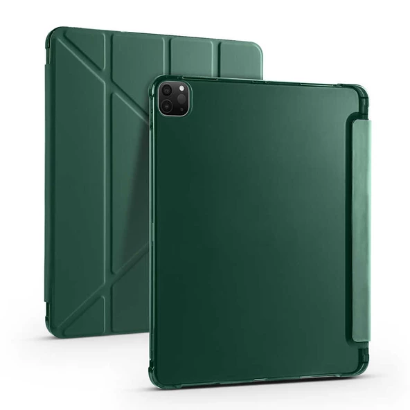 iPad Pro 12.9 2022 M2 Kılıf Tri Folding Kalem Bölmeli Standlı Kılıf ürün görseli 1