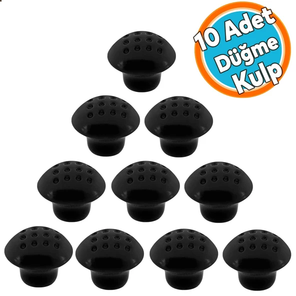 10 Adet Mobilya Düğme Kulp Çekmece Dolap Kapak Kulpu Kulbu Siyah Metal Kulp ürün görseli 1