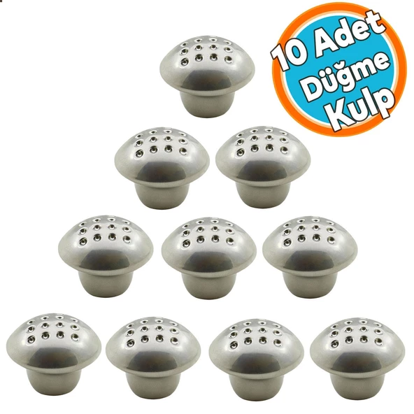 10 Adet Düğme Mobilya Mutfak Kulp Çekmece Dolap Kapak Kulpu Kulbu Krom Metal Kulp ürün görseli 1