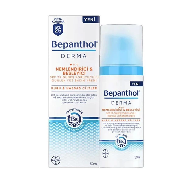 Bepanthol Derma Nemlendirici & Besleyici SPF25 Günlük Yüz Bakım Kremi 50 ml ürün görseli 1