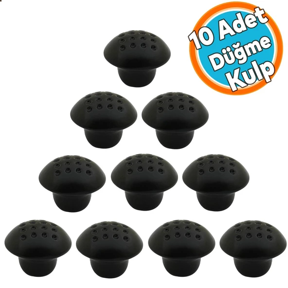 10 Adet Düğme Mobilya Mutfak Kulp Çekmece Dolap Kapak Kulpu Kulbu Mat Siyah Metal Kulp ürün görseli 1