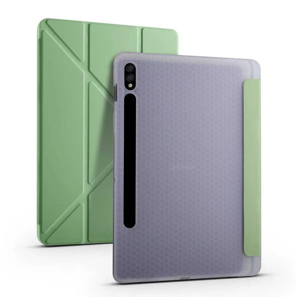 Samsung Galaxy Tab S7 T870 Kılıf Tri Folding Kalem Bölmeli Standlı Kılıf ürün görseli 1