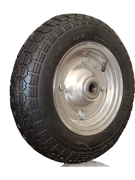 Rulmanlı Şişme Teker - Galvanizli Jant Havalı El Arabası Tekeri 3,50X7 ürün görseli 1