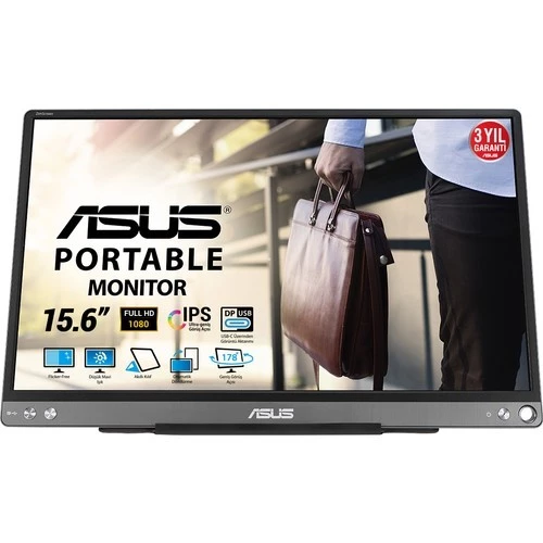 ASUS 15.6" IPS ZENSCREEN MB16ACE 5MS TYPE-C TAŞINABİLİR MONİTÖR ürün görseli 1