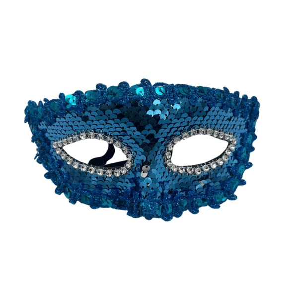 Plastik Pullu Lüks Maske Mavi ürün görseli 1