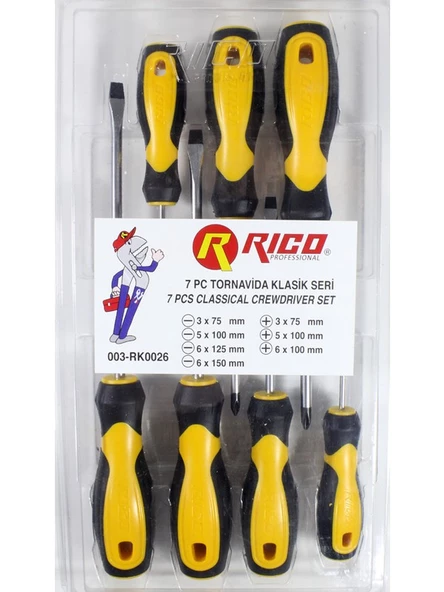 RİCO 7 PARÇA KLASİK TORNAVİDA SETİ 003-RK0026 ürün görseli 1