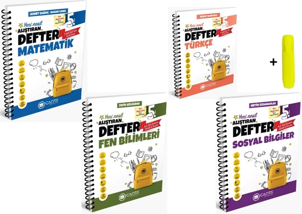 Çanta 5.Sınıf Matematik Fen Türkçe Sosyal Okula Yardımcı Alıştıran Defter Seti ürün görseli 1