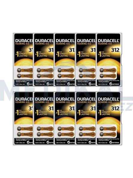 Duracell -Duracell 312 Pil 6lı İşitme Cihazı Pili 10 PAKET. ürün görseli 1