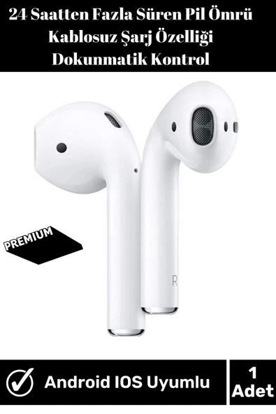 IPhone11 PROMAX Uyumlu 2.nesil A Kalite Beyaz Bluetooth Kablosuz Kulaklık ürün görseli 1