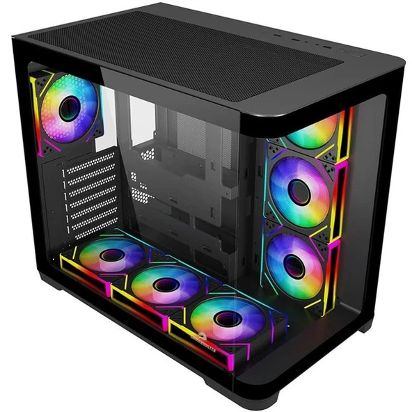 GAMEBOOSTER GB-G2851BB SEA WIEW 7-RGB FANLI GAMING MID-TOWER PC KASASI ürün görseli 1