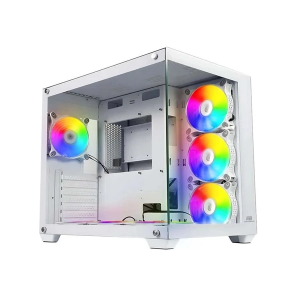 POWERBOOST PB-SS02W SEA WIEW 7-RGB FANLI GAMING MID-TOWER PC KASASI BEYAZ ürün görseli 1